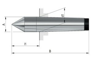 Feste Zentrierspitzen, Aufnahme MK 0, DIN 806, volle Spitze Werkstoff: WS - 1