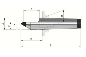 DIN 806, halbe Spitze mit Hartmetalleinsatz - 1