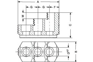 Umkehr-Aufsatzbacken Größe 250/315, 3-Backen-Satz, gehärtet, Spitzverzahnung 90° - 2