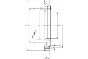 Stahl Zwischenflansch ISO-702-1 / Zylindrische Zentrieraufnahme futterseitig DIN 6350 - 1