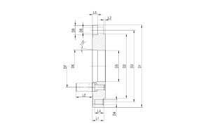 Stahl-Zwischenflansch ISO 702-2 / Zylindrische Zentrieraufnahme DIN 6350 futterseitig - 1