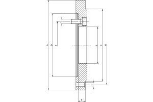 Stahl Zwischenflansch ISO-702-4 / Zylindrische Zentrieraufnahme futterseitig DIN 6350 - 1